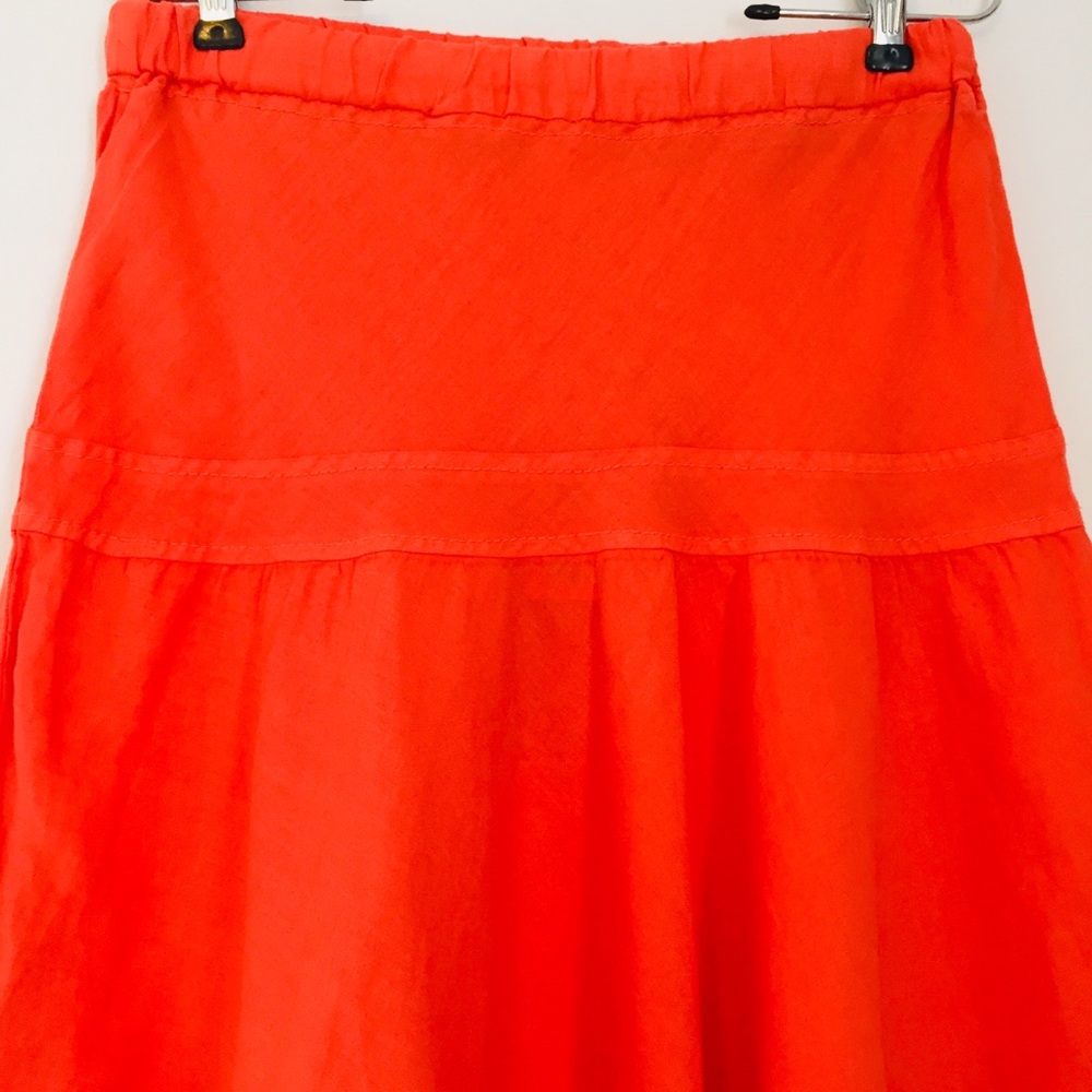 ANTHROPOLOGIE NWT Elevenses Orange Linen Skirt Size Small - Picture 5 of 8